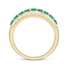 Thumbnail Image 2 of Natural Emerald & Diamond Anniversary Ring 1/2 ct tw 10K Yellow Gold