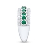 Thumbnail Image 2 of Natural Emerald & Diamond Anniversary Ring 1/2 ct tw 10K White Gold