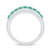 Thumbnail Image 3 of Natural Emerald & Diamond Anniversary Ring 1/2 ct tw 10K White Gold