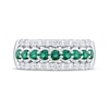 Thumbnail Image 4 of Natural Emerald & Diamond Anniversary Ring 1/2 ct tw 10K White Gold