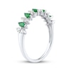 Thumbnail Image 2 of Marquise-Cut Natural Emerald & Diamond Anniversary Ring 1/5 ct tw 10K White Gold