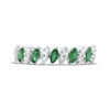 Thumbnail Image 3 of Marquise-Cut Natural Emerald & Diamond Anniversary Ring 1/5 ct tw 10K White Gold