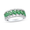 Thumbnail Image 1 of Marquise-Cut Natural Emerald & Diamond Anniversary Ring 1/4 ct tw 10K White Gold