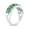 Thumbnail Image 2 of Marquise-Cut Natural Emerald & Diamond Anniversary Ring 1/4 ct tw 10K White Gold