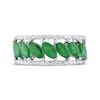 Thumbnail Image 3 of Marquise-Cut Natural Emerald & Diamond Anniversary Ring 1/4 ct tw 10K White Gold