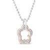 Thumbnail Image 1 of Barbie Diamond Open Flower Necklace 1/6 ct tw Sterling Silver & 10K Rose Gold