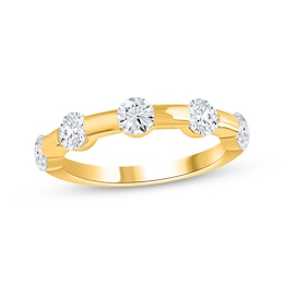 Now + Forever Lab-Grown Diamonds Anniversary Station Ring 1-1/4 ct tw 14K Yellow Gold