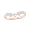 Thumbnail Image 1 of Marquise & Round-Cut Diamond Contour Ring 1/3 ct tw 14K Rose Gold