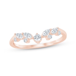 Now + Forever Marquise & Round-Cut Diamond Contour Ring 1/3 ct tw 14K Rose Gold