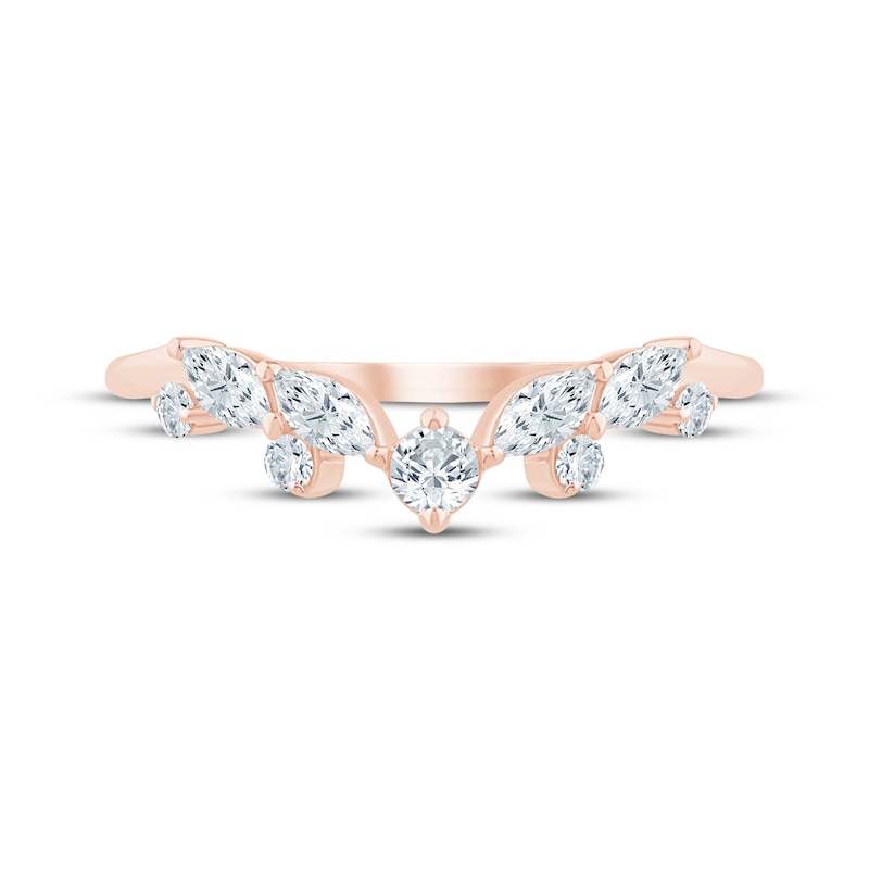 Main Image 3 of Marquise & Round-Cut Diamond Contour Ring 1/3 ct tw 14K Rose Gold