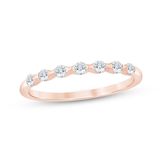 Diamond Sculpted Anniversary Ring 1/4 ct tw 10K Rose Gold
