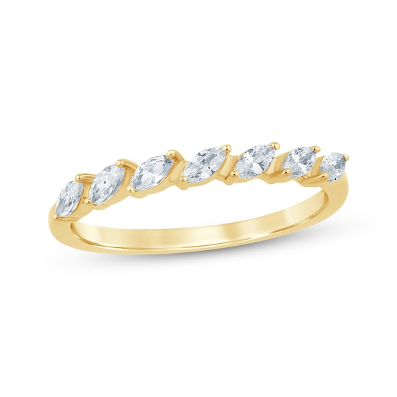 Marquise-Cut Diamond Anniversary Ring 1/4 ct tw 10K Yellow Gold