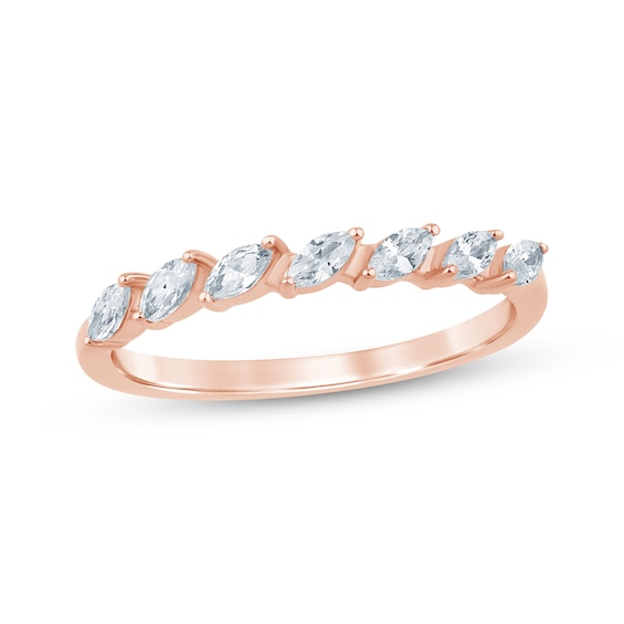 Marquise-Cut Diamond Anniversary Ring 1/4 ct tw 10K Rose Gold