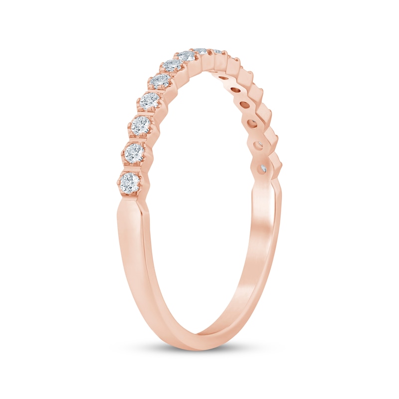 Main Image 2 of Diamond Hexagon Frames Anniversary Ring 1/6 ct tw 10K Rose Gold