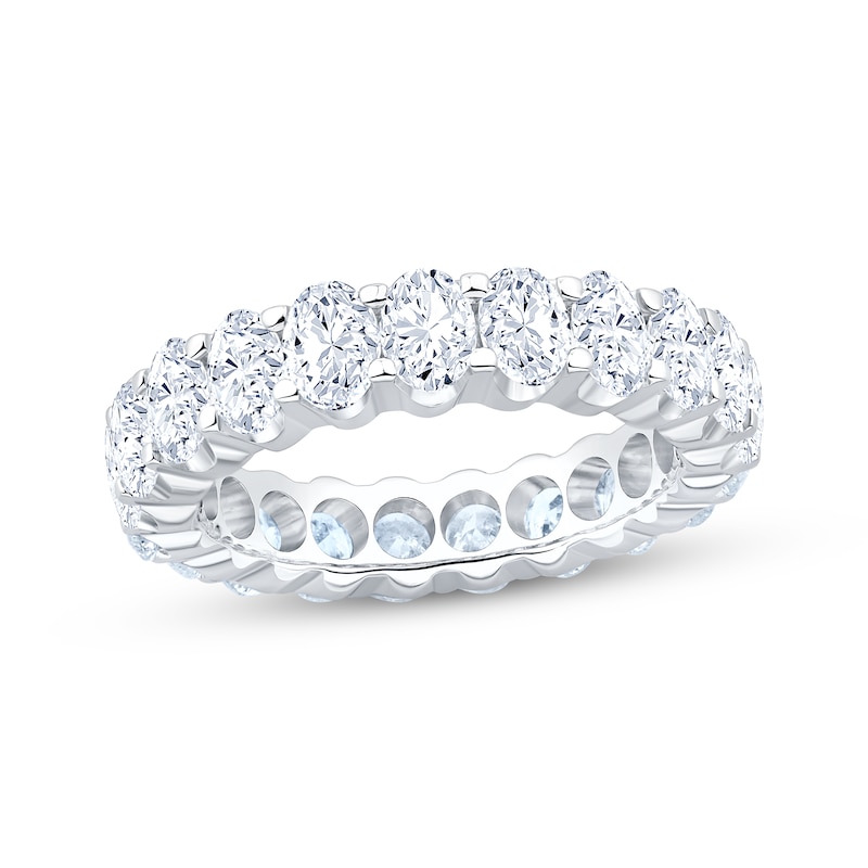 Oval-Cut Diamond Eternity Ring 4 ct tw 14K White Gold