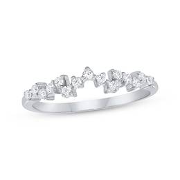 Diamond Scatter Anniversary Ring 1/5 ct tw 10K White Gold