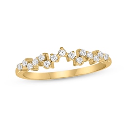 Diamond Scatter Anniversary Ring 1/5 ct tw 10K Yellow Gold