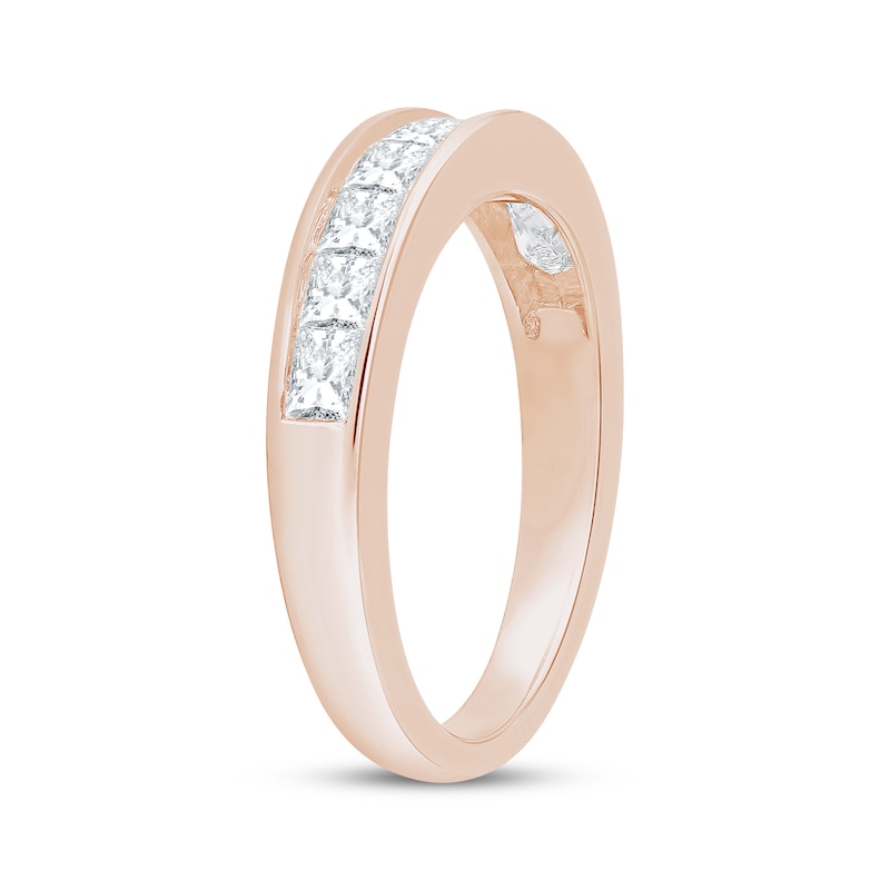 Main Image 2 of Princess-Cut Diamond Channel-Set Anniversary Ring 1 ct tw 14K Rose Gold