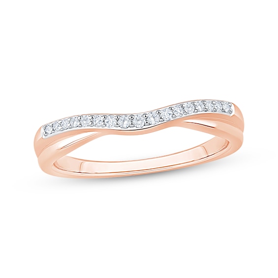 Now + Forever Diamond Twist Contour Ring 1/10 ct tw 14K Rose Gold