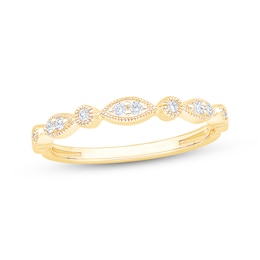 Now + Forever Diamond Milgrain Anniversary Ring 1/10 ct tw 10K Yellow Gold