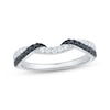 Thumbnail Image 1 of Black & White Diamond Twist Contour Ring 1/3 ct tw 10K White Gold