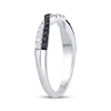 Thumbnail Image 2 of Black & White Diamond Twist Contour Ring 1/3 ct tw 10K White Gold