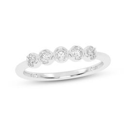 Now + Forever Diamond Five-Stone Anniversary Ring 1/6 ct tw 10K White Gold