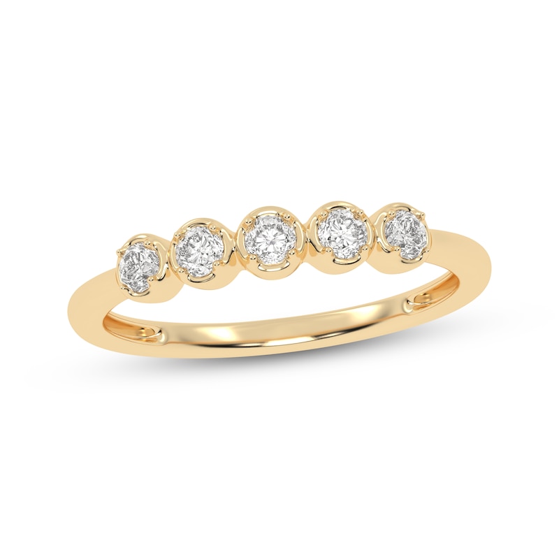 Main Image 1 of Diamond Five-Stone Anniversary Ring 1/6 ct tw 10K Yellow Gold