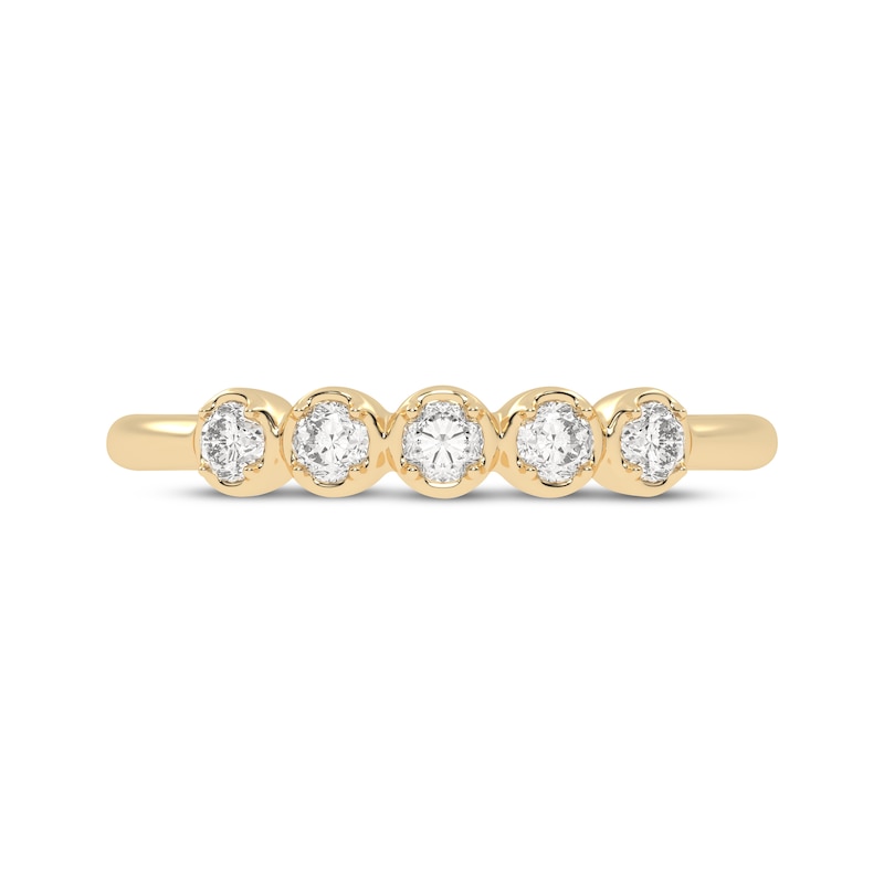 Main Image 3 of Diamond Five-Stone Anniversary Ring 1/6 ct tw 10K Yellow Gold