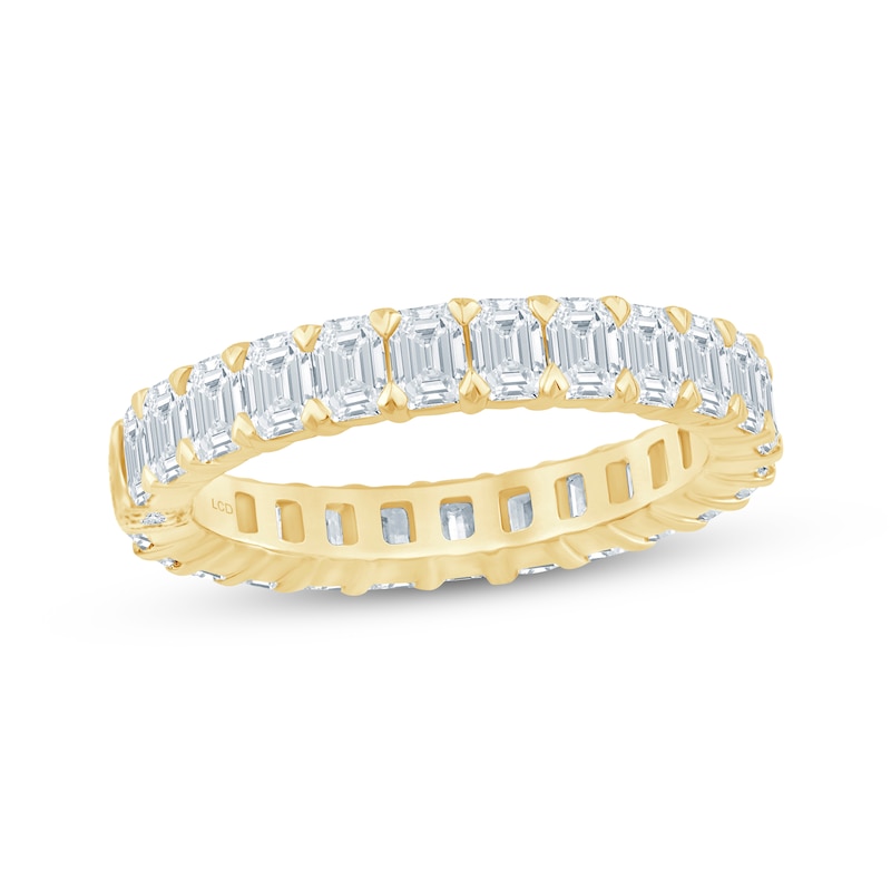 Main Image 1 of Monique Lhuillier Bliss Emerald-Cut Lab-Grown Diamond Eternity Ring 3 ct tw 18K Yellow Gold