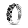 Thumbnail Image 2 of Black Diamond Anniversary Ring 1-1/4 ct tw 14K White Gold