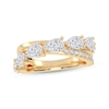 Thumbnail Image 1 of Lab-Grown Diamonds by KAY Pear-Shaped Crossover Anniversary Ring 1-1/4 ct tw 14K Yellow Gold