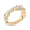 Thumbnail Image 2 of Lab-Grown Diamonds by KAY Pear-Shaped Crossover Anniversary Ring 1-1/4 ct tw 14K Yellow Gold