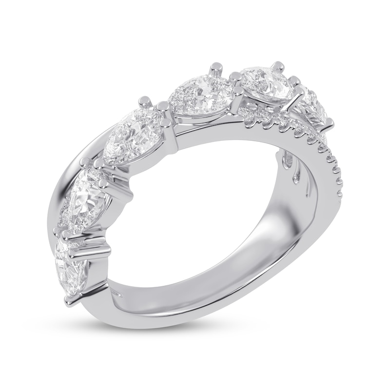 Main Image 2 of Lab-Grown Diamonds by KAY Pear-Shaped Crossover Anniversary Ring 1-1/4 ct tw 14K White Gold