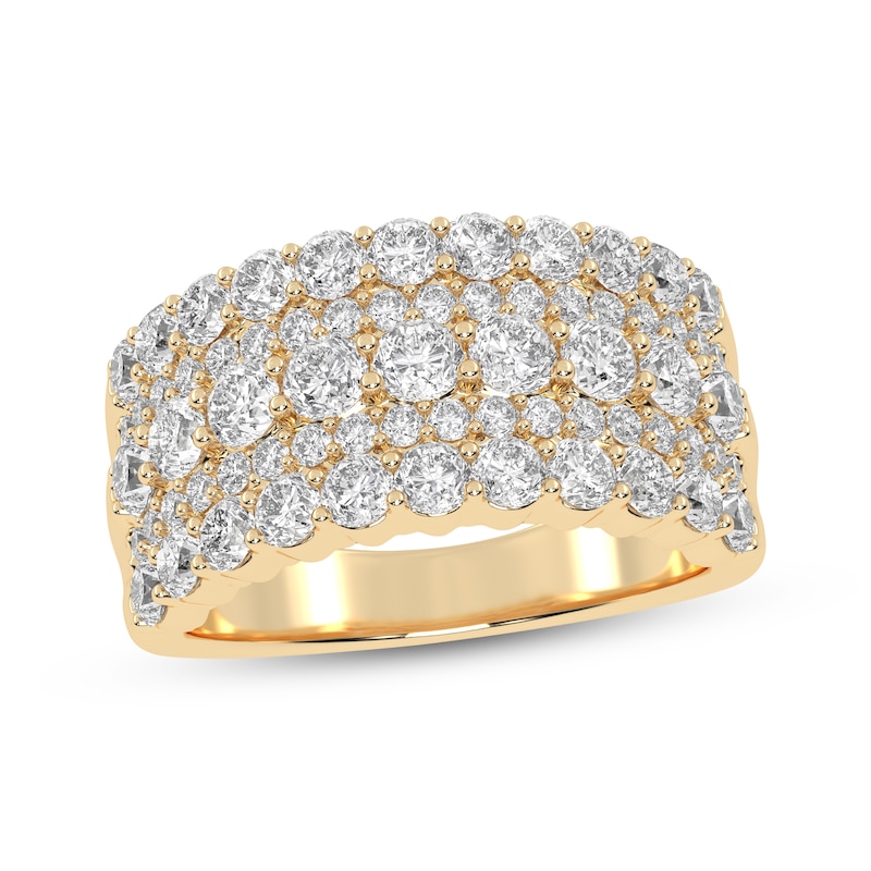 Main Image 1 of Lab-Grown Diamonds by KAY Five-Row Anniversary Ring 2 ct tw 14K Yellow Gold