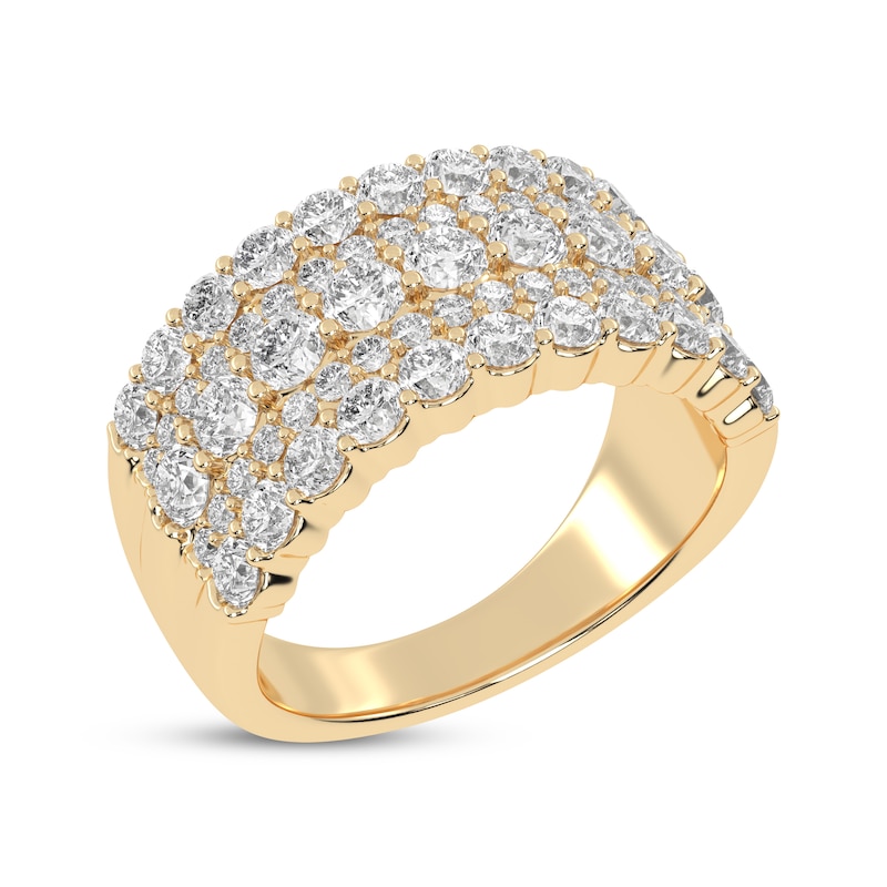 Main Image 2 of Lab-Grown Diamonds by KAY Five-Row Anniversary Ring 2 ct tw 14K Yellow Gold