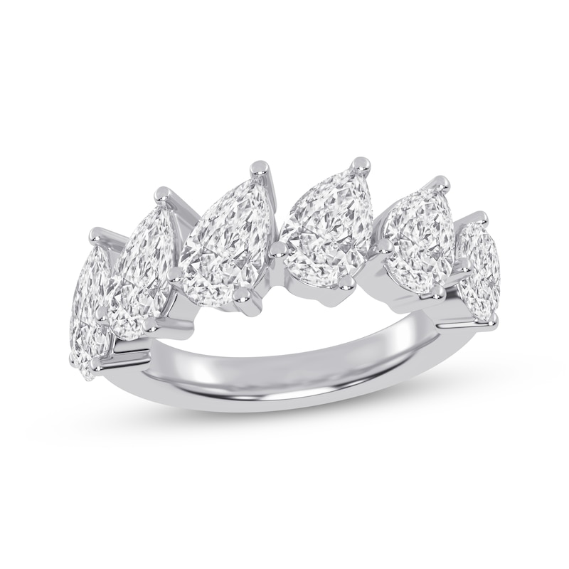 Main Image 1 of Lab-Grown Diamonds by KAY Pear-Shaped Anniversary Ring 3 ct tw 14K White Gold