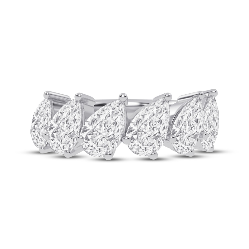 Main Image 3 of Lab-Grown Diamonds by KAY Pear-Shaped Anniversary Ring 3 ct tw 14K White Gold