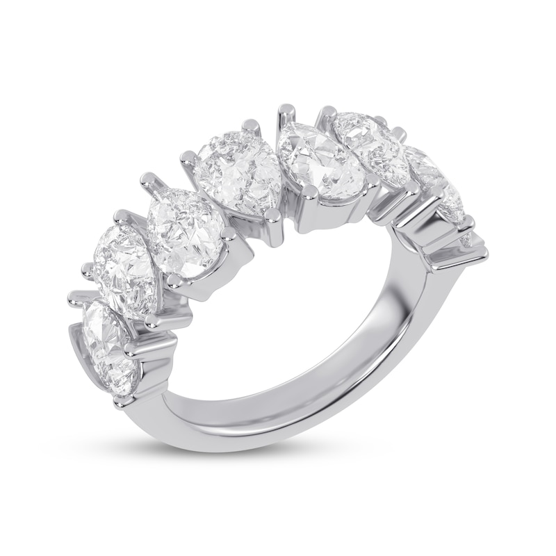 Main Image 2 of Lab-Grown Diamonds by KAY Pear-Shaped Alternating Anniversary Ring 4 ct tw 14K White Gold