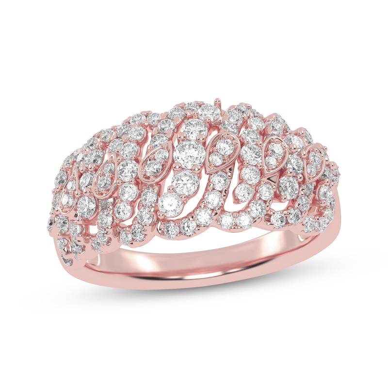 Main Image 1 of Diamond Swirl Anniversary Ring 3/4 ct tw 14K Rose Gold