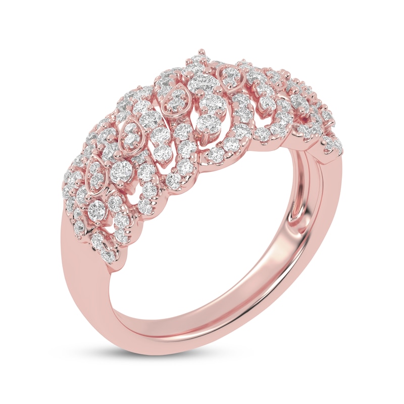 Main Image 2 of Diamond Swirl Anniversary Ring 3/4 ct tw 14K Rose Gold