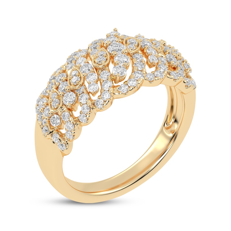 Main Image 2 of Diamond Swirl Anniversary Ring 3/4 ct tw 14K Yellow Gold