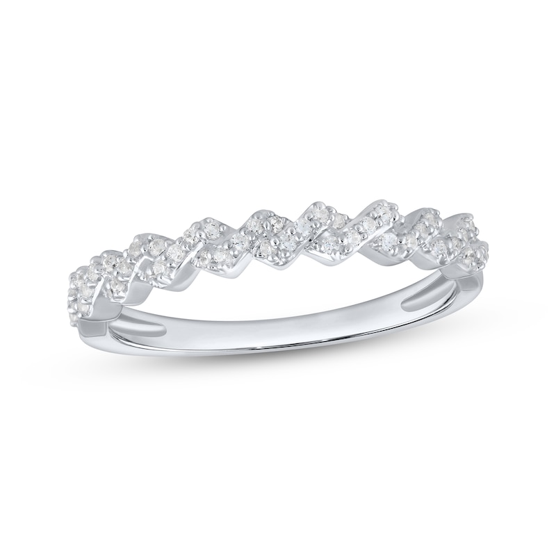 Main Image 1 of Diamond Twist Anniversary Ring 1/5 ct tw 10K White Gold