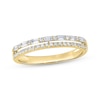 Thumbnail Image 1 of Now + Forever Baguette & Round-Cut Diamond Two-Row Anniversary Ring 1/4 ct tw 10K Yellow Gold