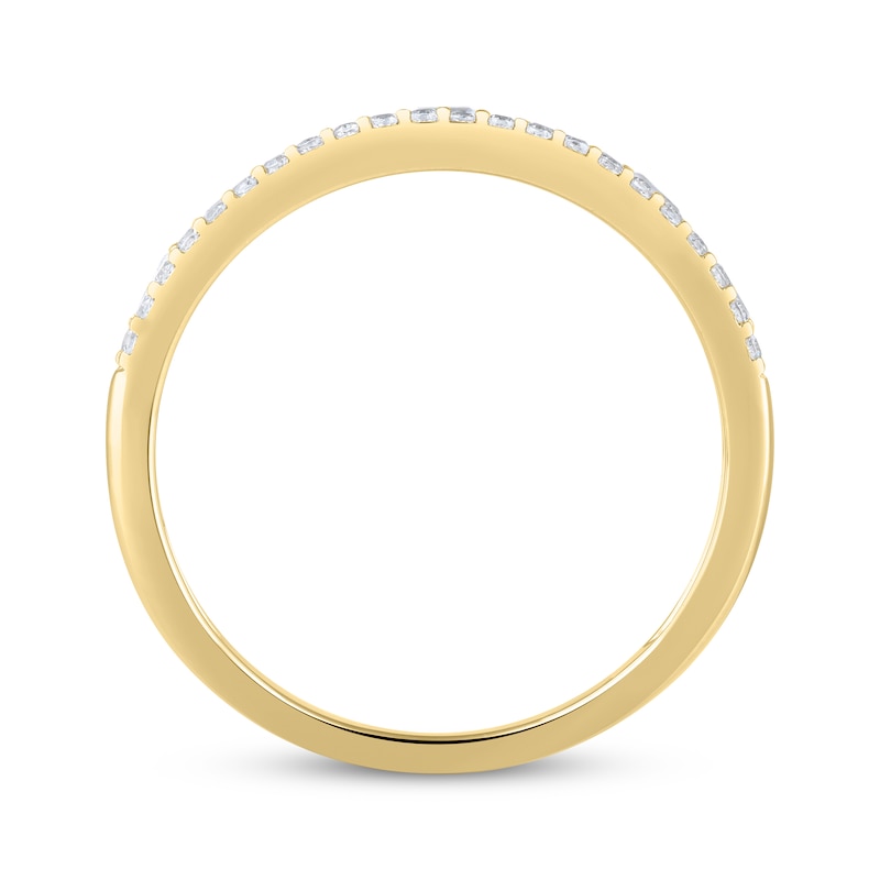 Main Image 3 of Now + Forever Baguette & Round-Cut Diamond Two-Row Anniversary Ring 1/4 ct tw 10K Yellow Gold