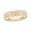 Thumbnail Image 0 of Diamond Three-Row Scalloped Anniversary Ring 3/8 ct tw 10K Yellow Gold