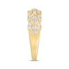 Thumbnail Image 2 of Diamond Three-Row Scalloped Anniversary Ring 3/8 ct tw 10K Yellow Gold