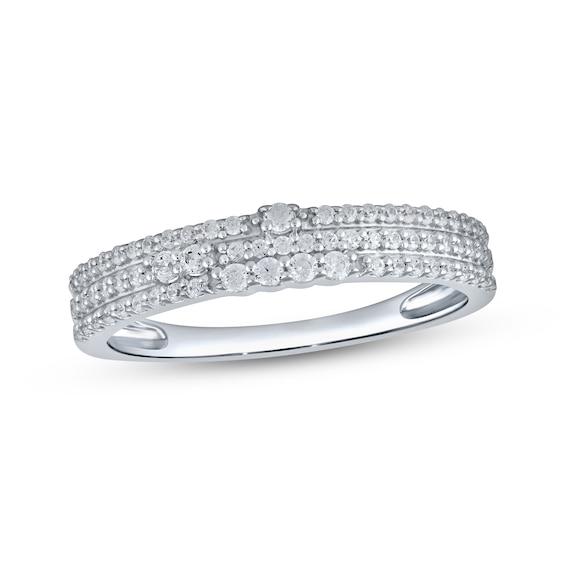 Diamond Three-Row Anniversary Ring 1/3 ct tw 10K White Gold