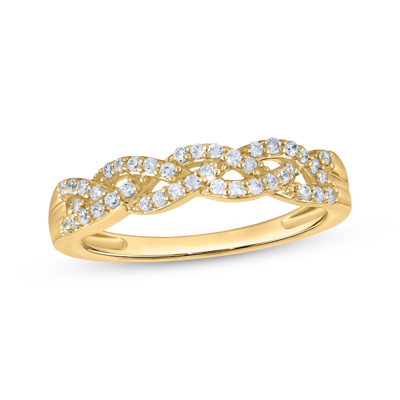 Main Image 1 of Diamond Braided Anniversary Ring 1/4 ct tw 10K Yellow Gold