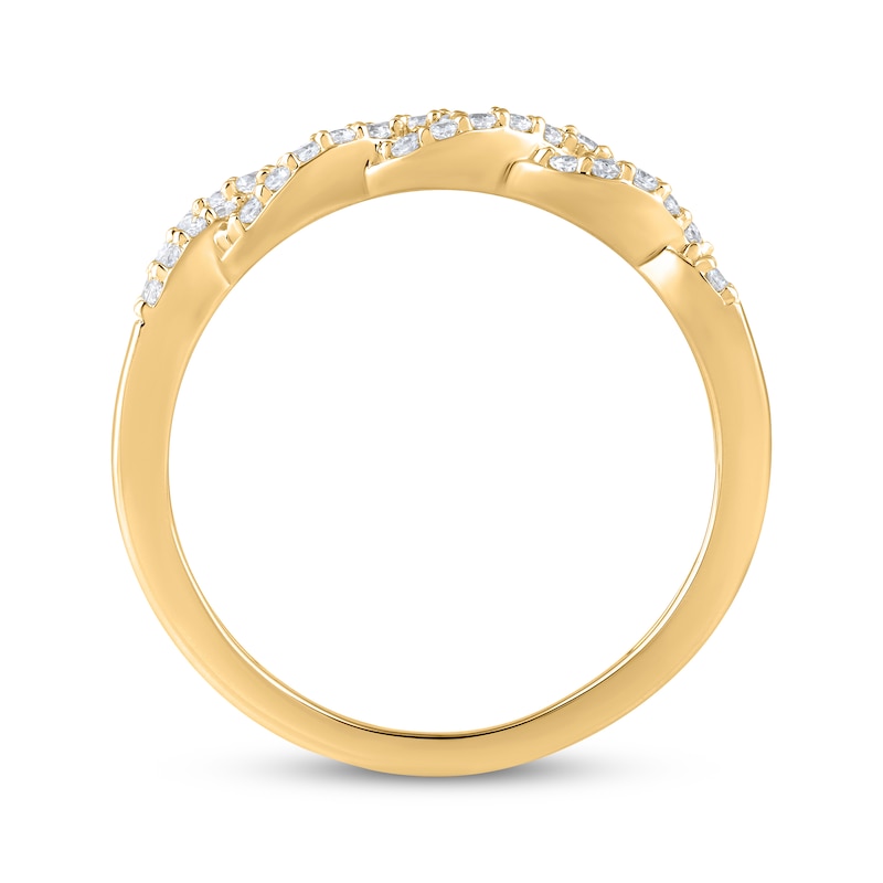 Main Image 3 of Diamond Braided Anniversary Ring 1/4 ct tw 10K Yellow Gold